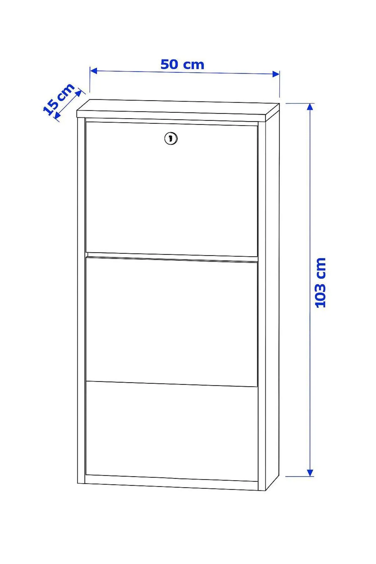 3-Door White Metal Shoe Cabinet – 6 Pairs, view 4